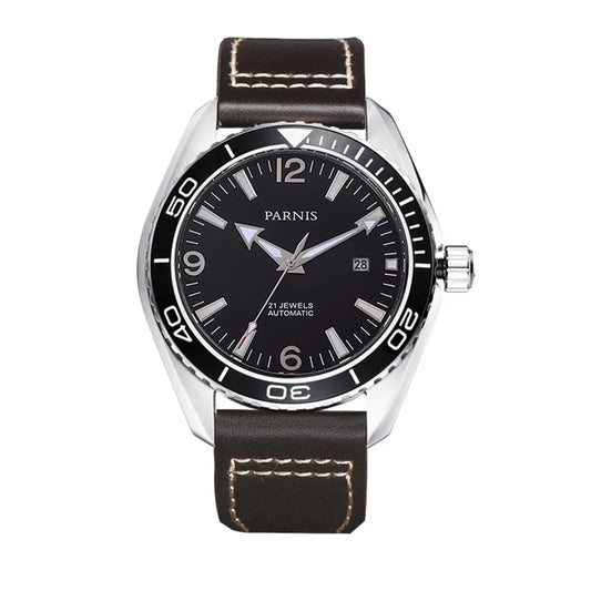 Parnis 43mm Waterproof Diver Automatic Watch Mechanical Watches Rotatig Bezel 5ATM Sapphire Wrist Watch Men Gift