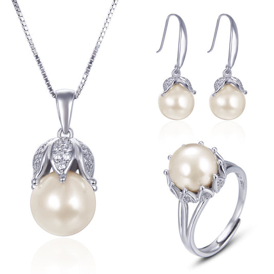 Sterling silver flower jewelry set