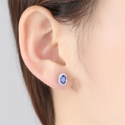 Vecalon Princess Diana earring AAAAA Cz stone Real 925 Sterling silver Statement Party wedding Stud Earrings for women Jewelry