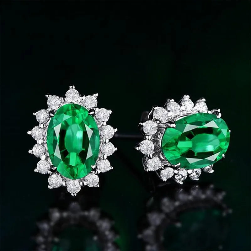 Vecalon Princess Diana earring AAAAA Cz stone Real 925 Sterling silver Statement Party wedding Stud Earrings for women Jewelry