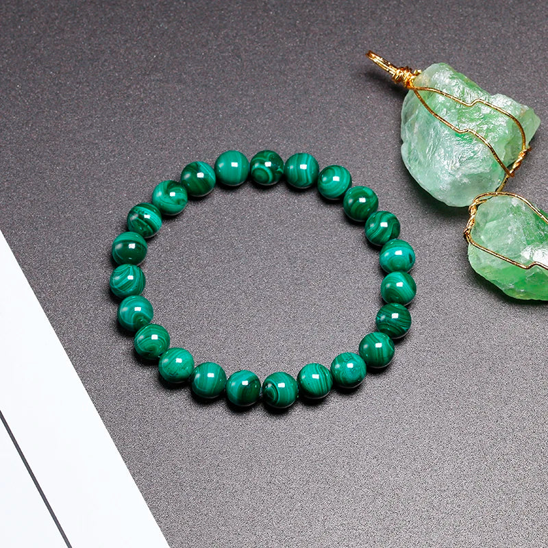 Personalized AAAAA Natural Malachite Bracelet Women Jewelry Stone Stretch Couple Bracelet For Men Gem Beads Bracelets