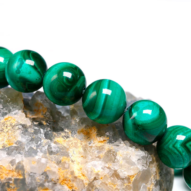 Personalized AAAAA Natural Malachite Bracelet Women Jewelry Stone Stretch Couple Bracelet For Men Gem Beads Bracelets