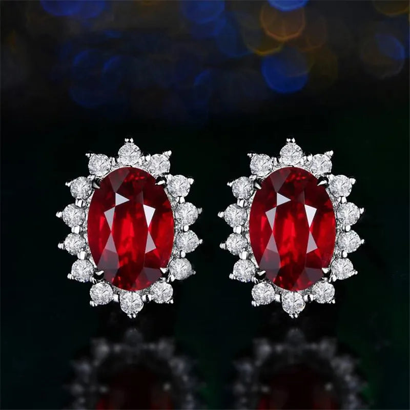 Vecalon Princess Diana earring AAAAA Cz stone Real 925 Sterling silver Statement Party wedding Stud Earrings for women Jewelry