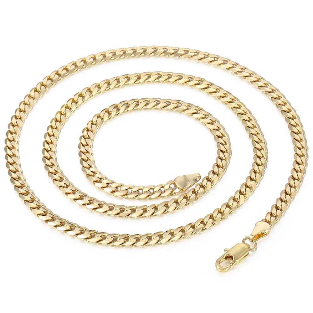 Trendsmax Men's Cuban Link Chain Necklace Gold Color  Chain Necklace Gift For Men Hiphop Wholesale Jewelry 4.5mm 50cm 60cm GN438