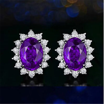 Vecalon Princess Diana earring AAAAA Cz stone Real 925 Sterling silver Statement Party wedding Stud Earrings for women Jewelry