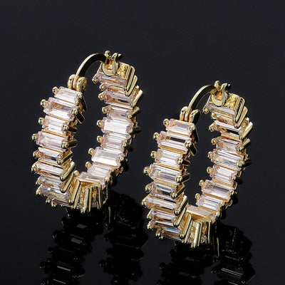 14K Gold Hoop Earring 925 sterling silver AAAAA Zircon Jewelry Party Wedding Earrings for Women Men Promise Birthday Jewelry