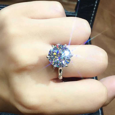 Solitaire Moissanite Diamond Ring 925 Sterling silver Engagement Wedding Band Rings for Women Bridal Birthday Party Jewelry Gift