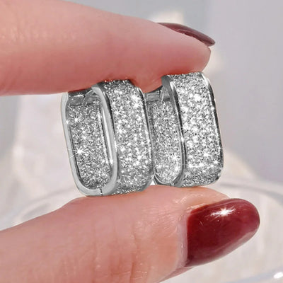 14K Gold Hoop Earring 925 sterling silver AAAAA Zircon Jewelry Party Wedding Earrings for Women Men Promise Birthday Jewelry