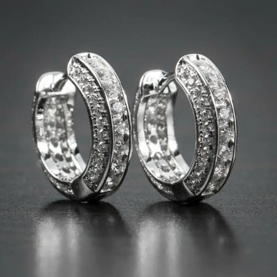 14K Gold Hoop Earring 925 sterling silver AAAAA Zircon Jewelry Party Wedding Earrings for Women Men Promise Birthday Jewelry