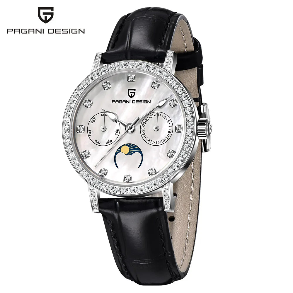 2024 PAGANI DESIGN New 33MM Fashion Multifunctional Women Quartz Watches 50M Waterproof Sapphire Glass Moonphase Watch for Women