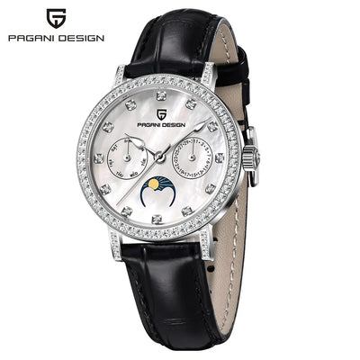2024 PAGANI DESIGN New 33MM Fashion Multifunctional Women Quartz Watches 50M Waterproof Sapphire Glass Moonphase Watch for Women