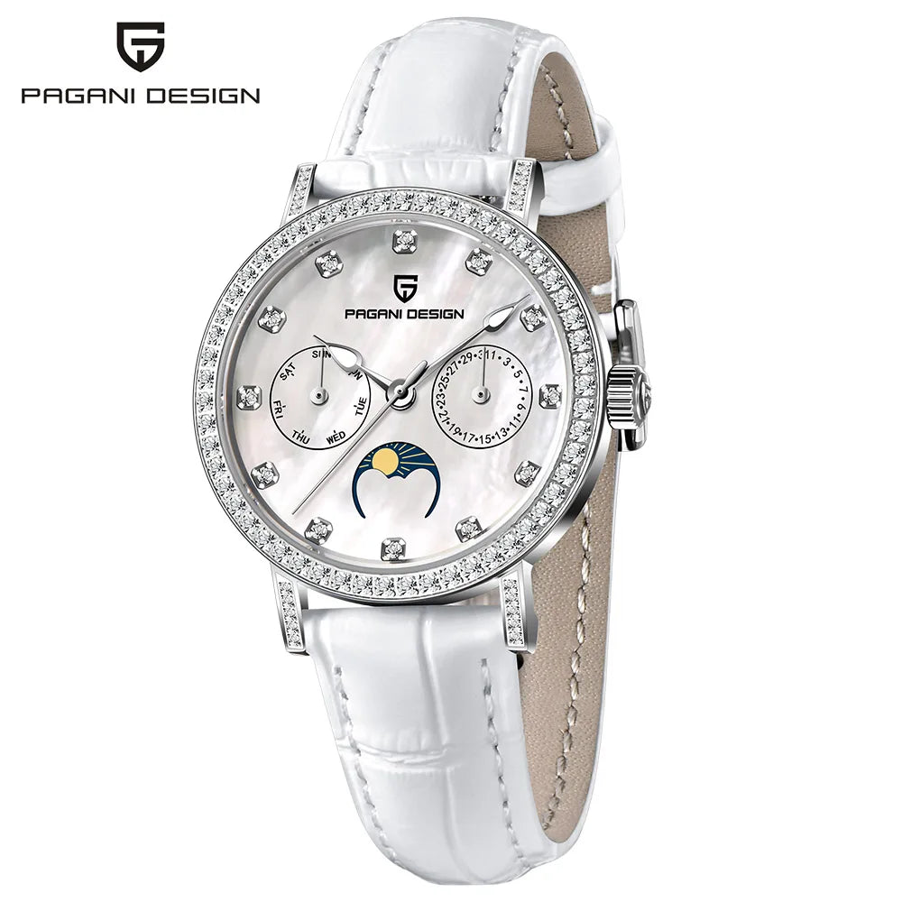 2024 PAGANI DESIGN New 33MM Fashion Multifunctional Women Quartz Watches 50M Waterproof Sapphire Glass Moonphase Watch for Women