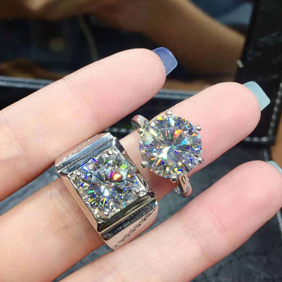 Solitaire Moissanite Diamond Ring 925 Sterling silver Engagement Wedding Band Rings for Women Bridal Birthday Party Jewelry Gift