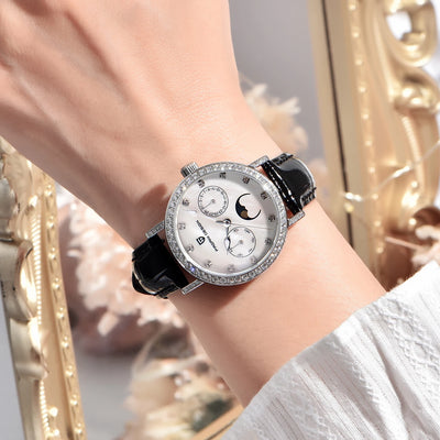PAGANI DESIGN Women's Watches Luxury Brand Quartz Watch For Women Fashion Waterproof Leather Moon Phase Clock Gift Reloj Mujer