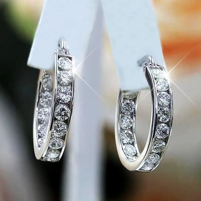 14K Gold Hoop Earring 925 sterling silver AAAAA Zircon Jewelry Party Wedding Earrings for Women Men Promise Birthday Jewelry
