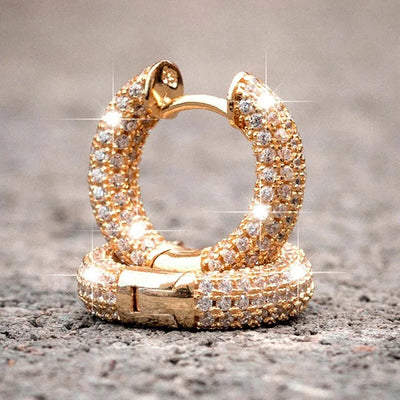 14K Gold Hoop Earring 925 sterling silver AAAAA Zircon Jewelry Party Wedding Earrings for Women Men Promise Birthday Jewelry
