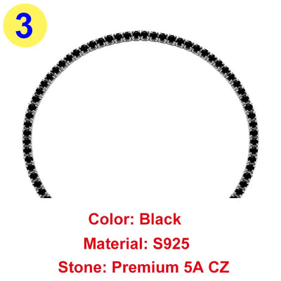 COSFIX Bling Bling Diamond Elastic Tennis Chain Bracelet Fashion Women‘s Black CZ Bracelet Ruby Full Diamond Tennis Chain