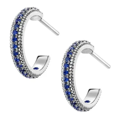 14K Gold Hoop Earring 925 sterling silver AAAAA Zircon Jewelry Party Wedding Earrings for Women Men Promise Birthday Jewelry