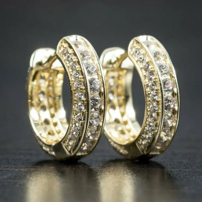 14K Gold Hoop Earring 925 sterling silver AAAAA Zircon Jewelry Party Wedding Earrings for Women Men Promise Birthday Jewelry