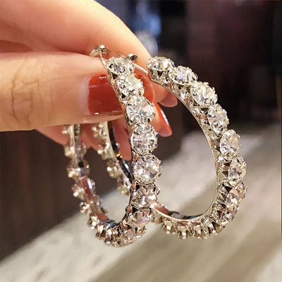 14K Gold Hoop Earring 925 sterling silver AAAAA Zircon Jewelry Party Wedding Earrings for Women Men Promise Birthday Jewelry