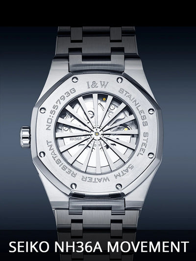 Japan SEIKO Movement Watches for Men High Quality Automatic Watch Double Calendar Sapphire Luminous Waterproof Steel Strap Reloj