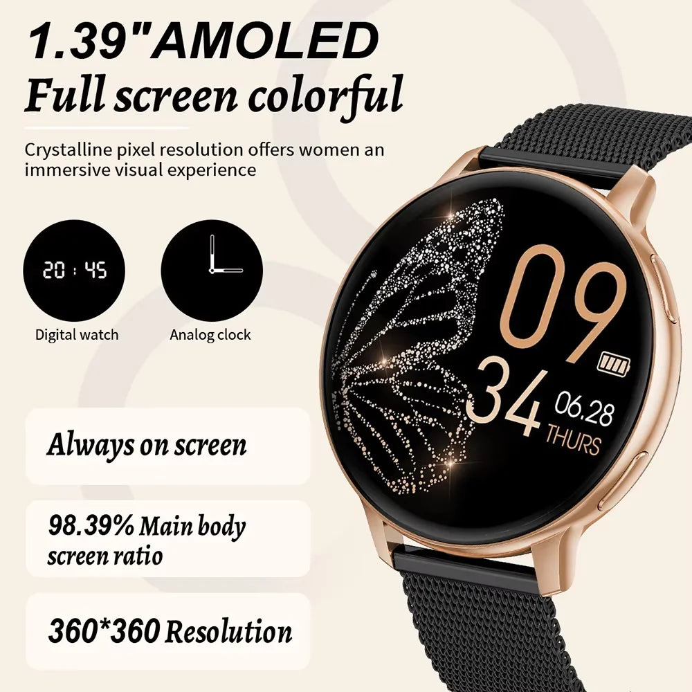 LIGE 2025 Smart Watch Women Bluetooth Call Custom Dials Watches Blood Oxygen Monitor Sport Men Smartwatch Ladies For Android IOS