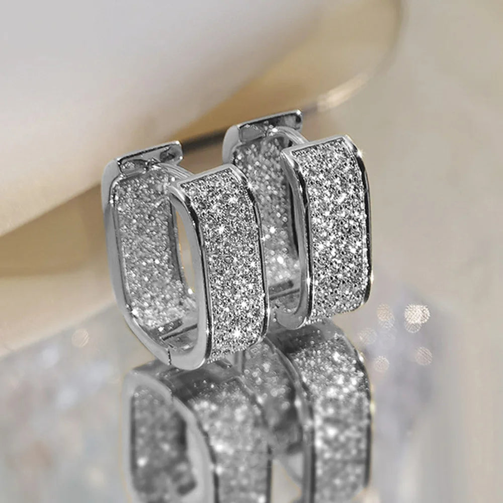 14K Gold Hoop Earring 925 sterling silver AAAAA Zircon Jewelry Party Wedding Earrings for Women Men Promise Birthday Jewelry