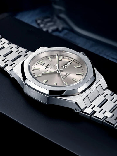 Japan SEIKO Movement Watches for Men High Quality Automatic Watch Double Calendar Sapphire Luminous Waterproof Steel Strap Reloj