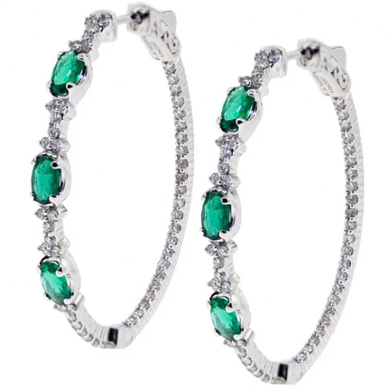 14K Gold Hoop Earring 925 sterling silver AAAAA Zircon Jewelry Party Wedding Earrings for Women Men Promise Birthday Jewelry