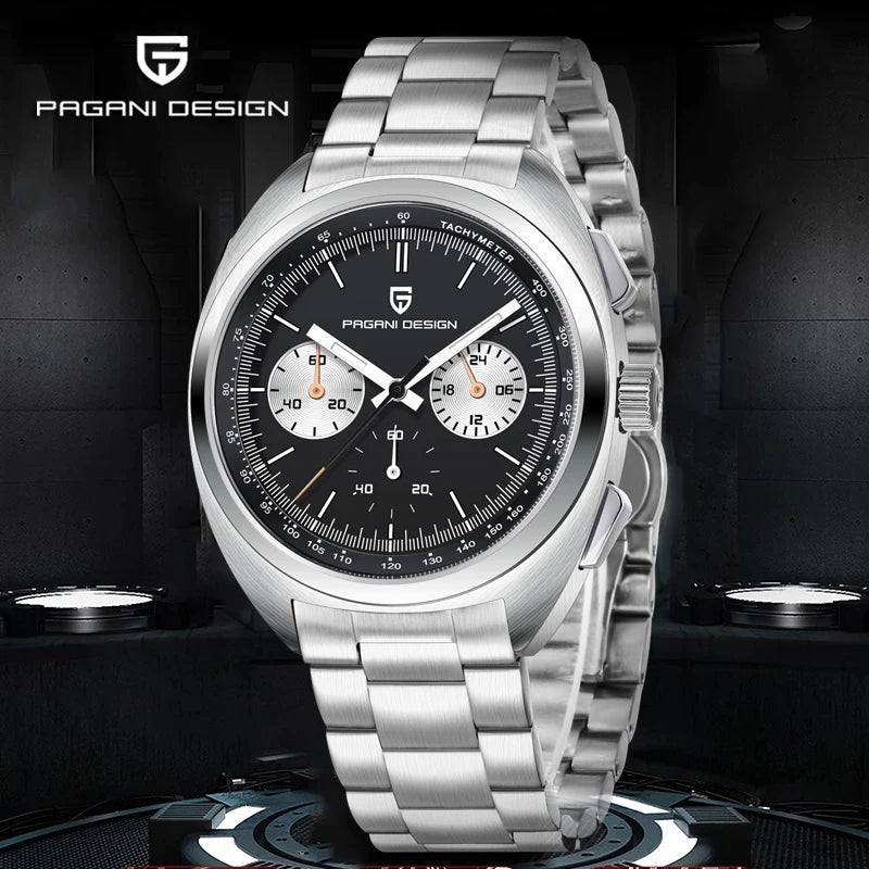 NEW PAGANI DESIGN Luxury Men's Watches Japan VK63 Quartz Sport Chronograph AR Sapphire Glass Waterproof 100M Wristwatch For Man