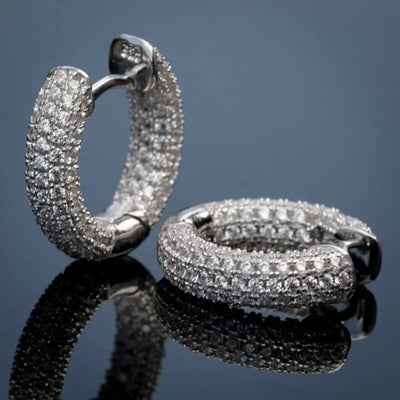 14K Gold Hoop Earring 925 sterling silver AAAAA Zircon Jewelry Party Wedding Earrings for Women Men Promise Birthday Jewelry