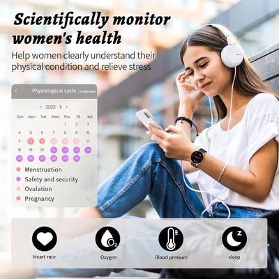 LIGE 2025 Smart Watch Women Bluetooth Call Custom Dials Watches Blood Oxygen Monitor Sport Men Smartwatch Ladies For Android IOS