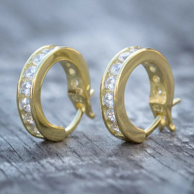 14K Gold Hoop Earring 925 sterling silver AAAAA Zircon Jewelry Party Wedding Earrings for Women Men Promise Birthday Jewelry