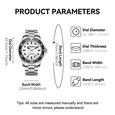 2025 Seagull Men's Watch Rolling Panda Design 100M Diving Watches Automatic Mechanical Wristwatch Sapphire Crystal Luminous Ocea